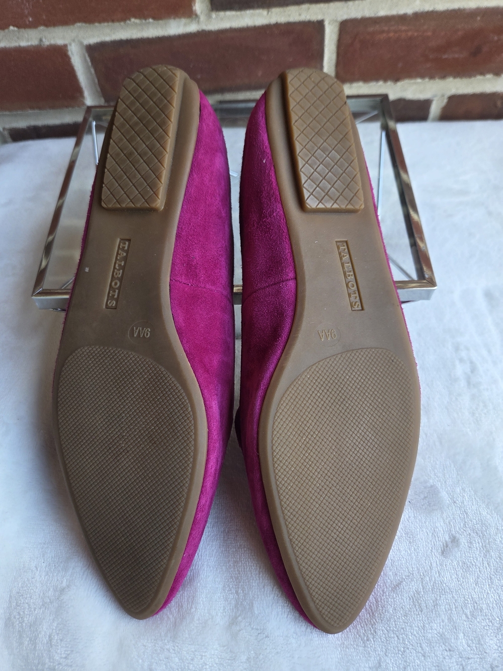 Talbots Fuchsia Suede Tassel Loafers Flats Women's Size 9AA Pointed Toe - Picture 3 of 11